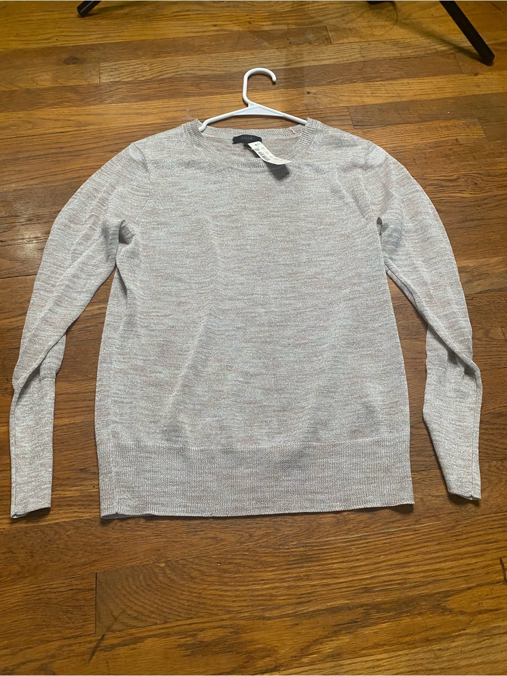 J.Crew Metallic Shimmer Crewneck Sweater Women’s Small Gold Lightweight-nwt - Picture 4 of 9